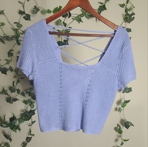 Jolie & Joy Purple Crop Sweater